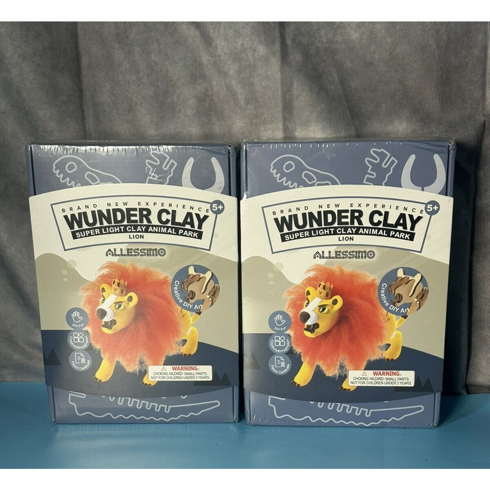 Two Allessimo - Wunderclay 3D Air-Dry Clay Puzzle Lion Model Clay Kit